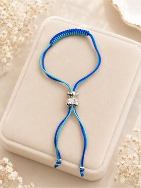 - Blue and Silver Adjustable Bracelet 925